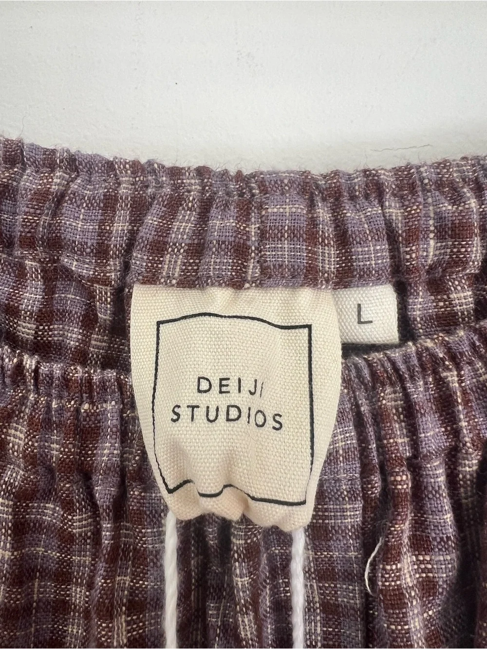 NWT Deiji Studios Ease Trousers in Russet Check - Size Large - Picture 5 of 7